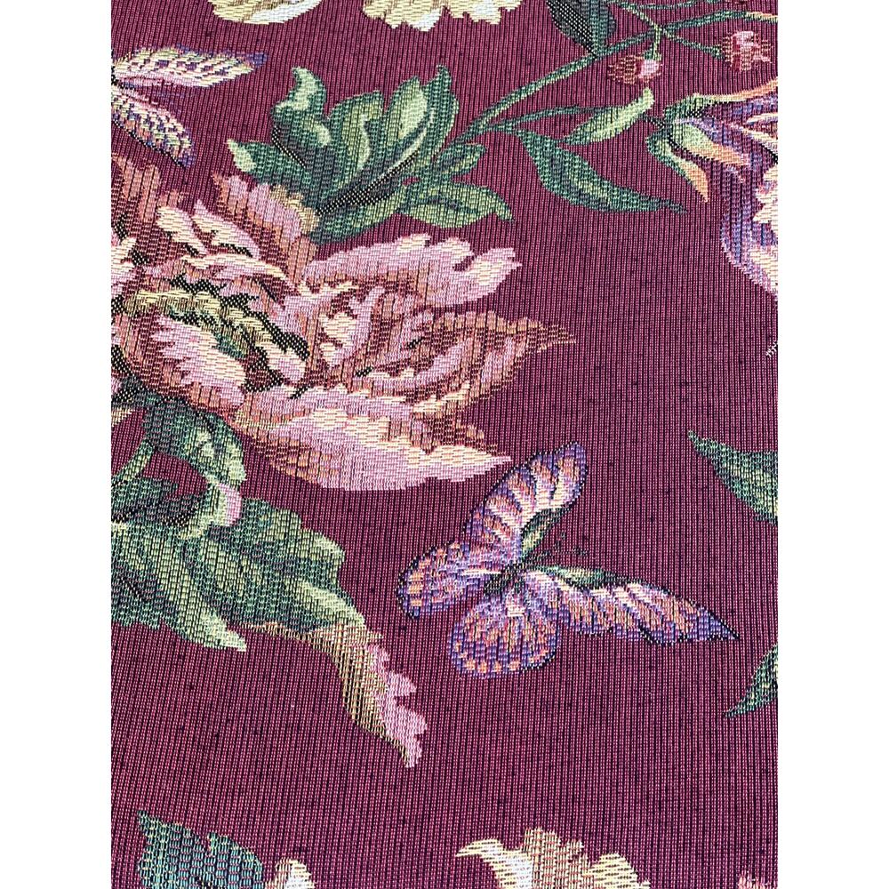 Vtg Tapestry Upholstery Fabric Red Peonies Floral Jacquard Grandmillenial BTY - Picture 5 of 8